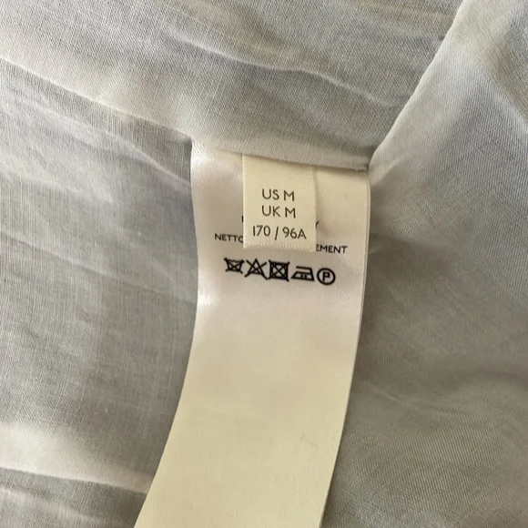 New FREE PEOPLE Stella Blazer Jacket Navy Blue White Stripe Fluted Sleeve - Picture 13 of 14